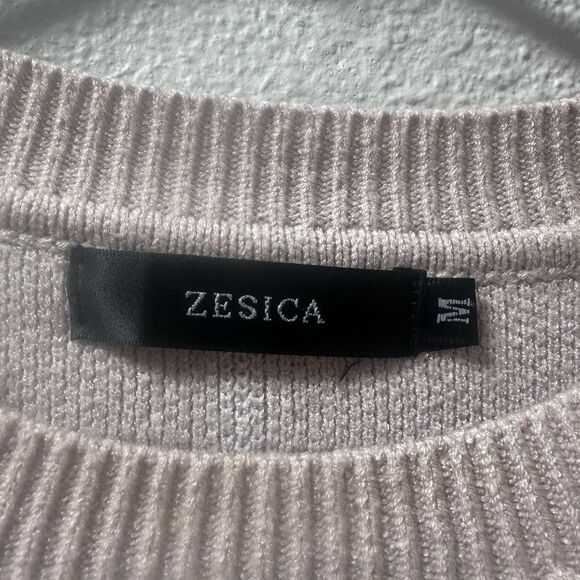 Striped Sweater Dress Womens Medium Tan Preppy Stretch Warm Cozy Academia Office - Picture 3 of 5